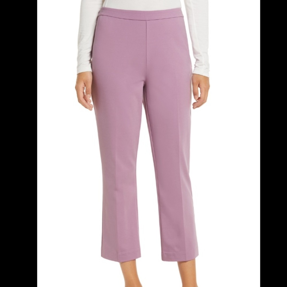 NEW Halogen Purple Herb Kick Flare Knit Crop Pants